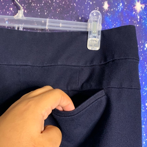 Loft- Marisa Straight Navy Blue Pants size 8 - Picture 6 of 10